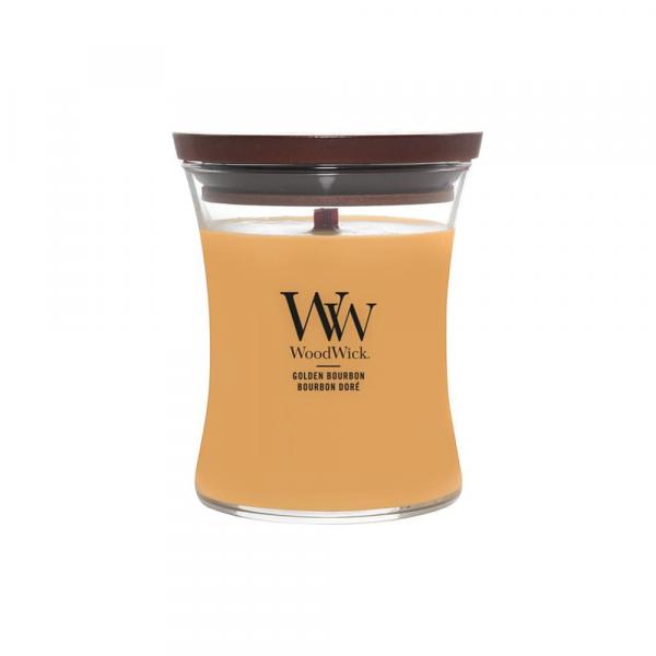 Woodwick Medium Hourglass Candle Golden Bourbon Universal