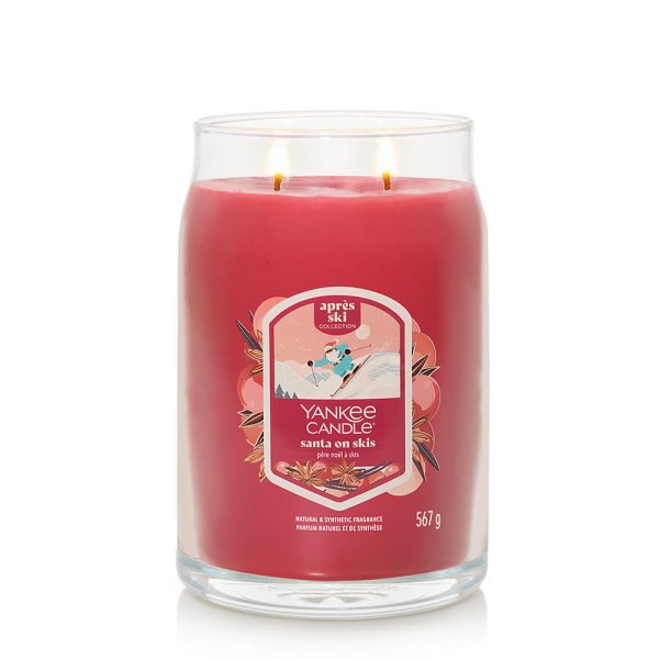 Yankee Candle Signature Large Jar 2 Wicks Santa On Skis Universal