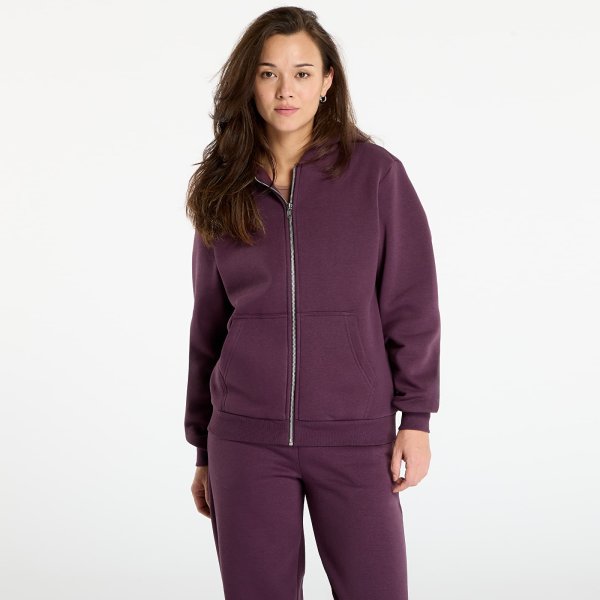 Mikina Urban Classics Ladies Fluffy Zip Hoody Plum Purple S