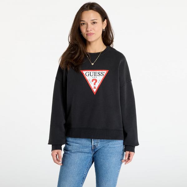 Mikina Guess Jeans Cn Os Iconic Tria Washed Black XS