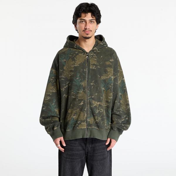 Mikina Carhartt WIP Hooded Benton Sweat Jacket UNISEX Camo Combi/ Green Garment Dyed M