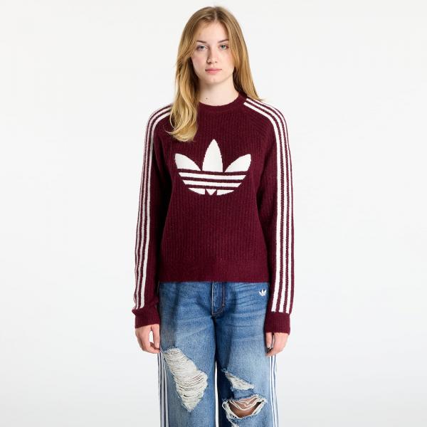 Svetr adidas Lurex Knit Crew Maroon S