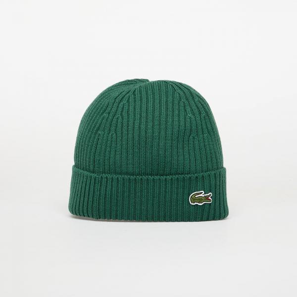 Čepice LACOSTE Knitted Cap Green Universal