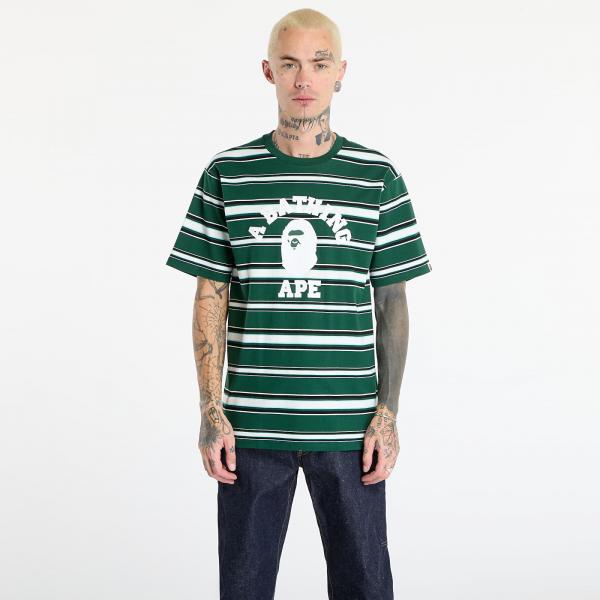 Tričko A BATHING APE College Stripe Tee Green L