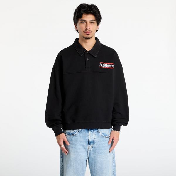 Mikina PLEASURES Gentle Polo Sweatshirt Black S