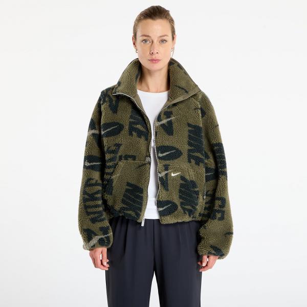 Bunda Nike Sportswear Women's High-Pile Fleece Jacket Medium Olive/ Medium Olive/ Sail S