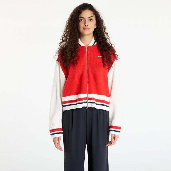 Svetr Nike Sportswear Women's Cardigan University Red/ Sail/ Midnight Navy/ Sail L