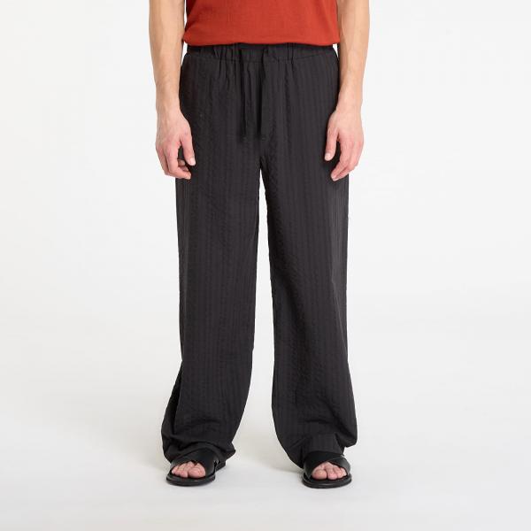 Kalhoty Urban Classics Loose Seersucker Pants Black XL
