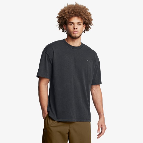 Tričko Under Armour M Hw Os Logo Wash SS T-Shirt Black S