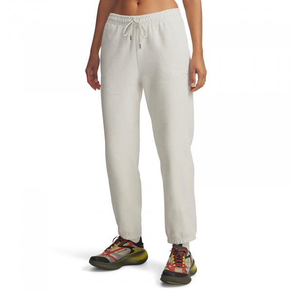 Kalhoty Under Armour Icon Terry Varsity Jogger White M