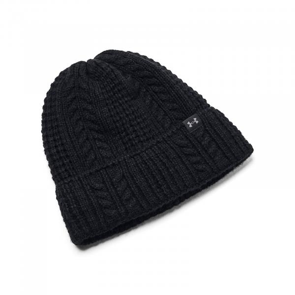Čepice Under Armour W Halftime Cable Knit Beanie Black Universal