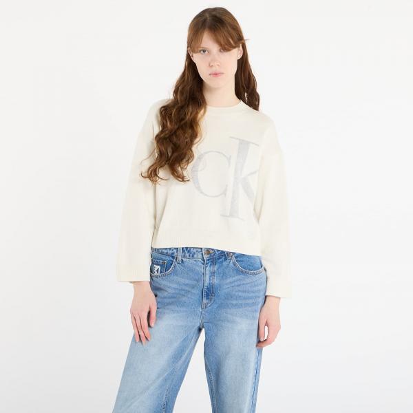 Svetr Calvin Klein Jeans Long Sleeve Smooth Sweater White M