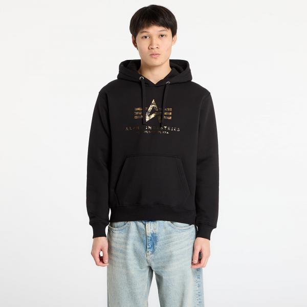 Mikina Alpha Industries Basic Hoodie BL Effect Print Black XL