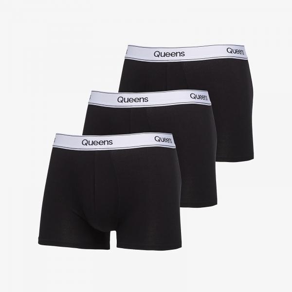 Boxerky Queens Mens Boxers 3-Pack Black S