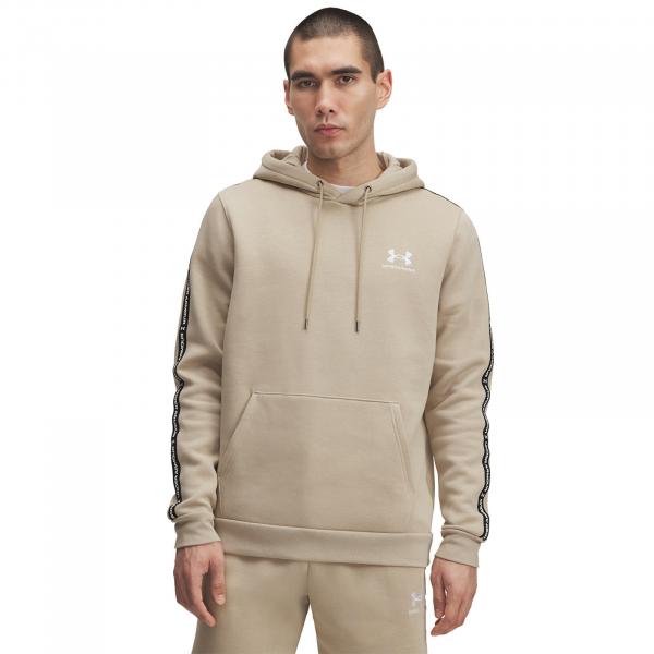 Mikina Under Armour Icon Fleece Hoodie Taping Brown XXXL