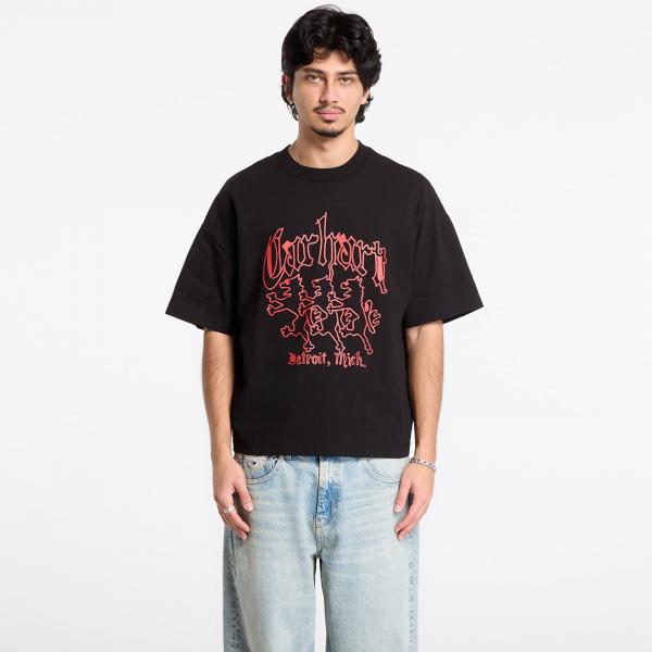 Tričko Carhartt WIP S/S Hackwork T-Shirt UNISEX Black Heavy Stone Wash M