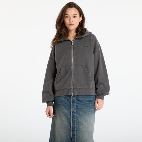 Bunda Carhartt WIP W' Hooded Benton Jacket Graphite Garment Dyed L