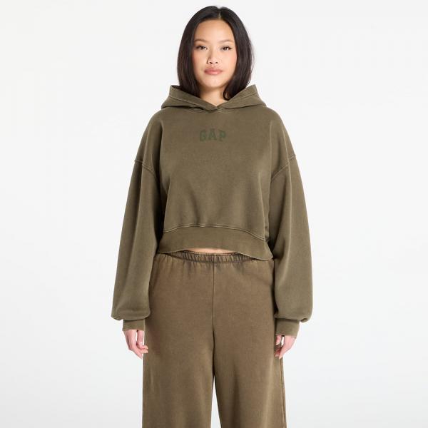 Mikina GAP Logo Pullover Hoodie Black Moss Green Wash L