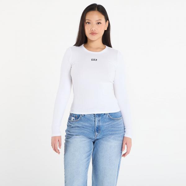 Tričko GAP Ribbed Logo T-Shirt White S
