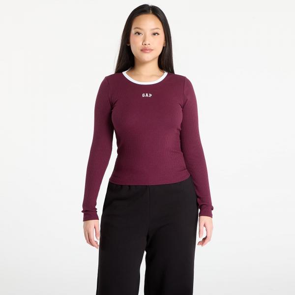 Tričko GAP Ribbed Logo T-Shirt Tuscan Red XS