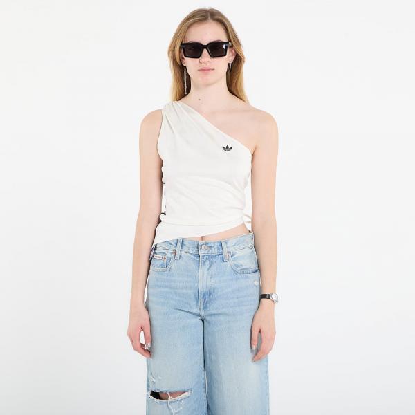 Top adidas Rouched One Shoulder Long-Sleeve Top Off White L