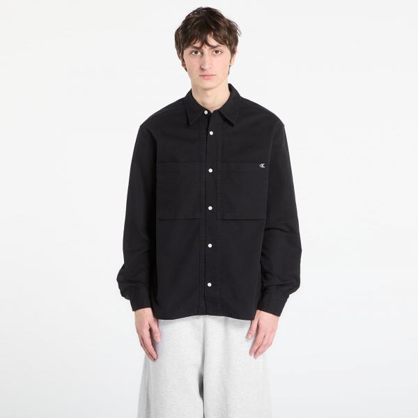 Košile Calvin Klein Jeans Ls Cotton Twill Rela Shirt Black M