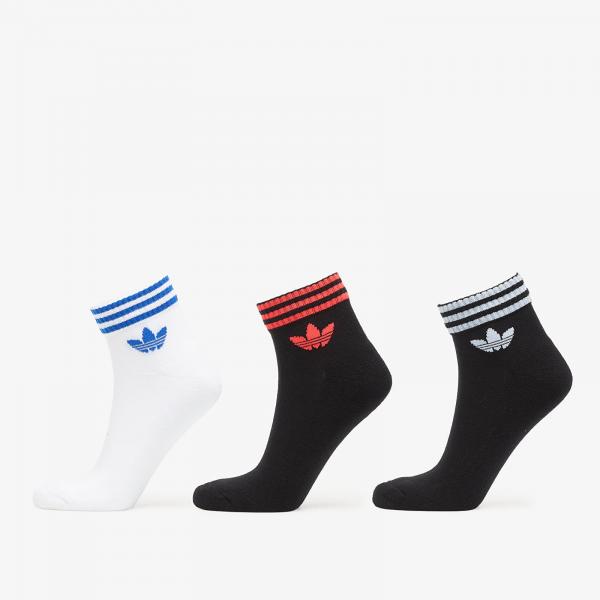 Ponožky adidas 3-Stripes Ankle Socks 3 Pairs Black/ White/ Lucid Red S