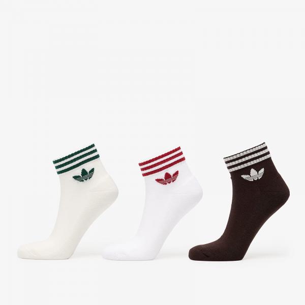 Ponožky adidas 3-Stripes Ankle Socks 3 Pairs Off White/ Aurora Coffee/ White XL