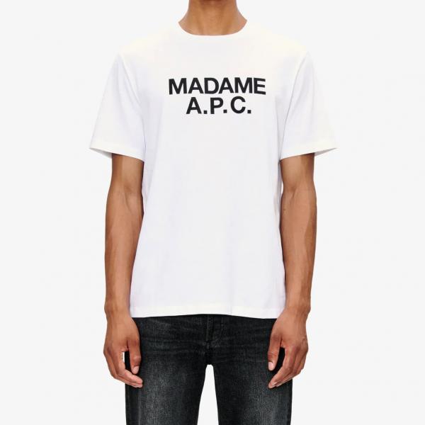 Tričko A.P.C. Madame T-Shirt UNISEX White XXL