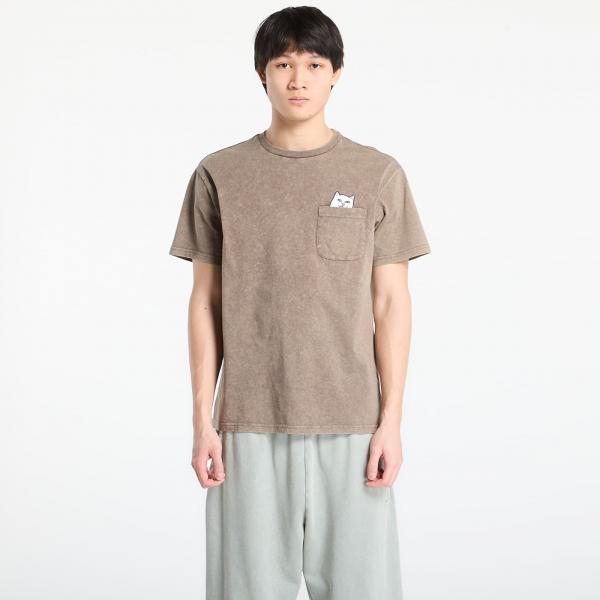 Tričko RIPNDIP Lord Nermal Pocket Tee Brown Vintage Wash XXL