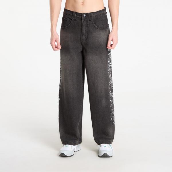 Kalhoty RIPNDIP Pretty Flacko Extra Wide Leg Pants Black Vintage Wash Denim XL
