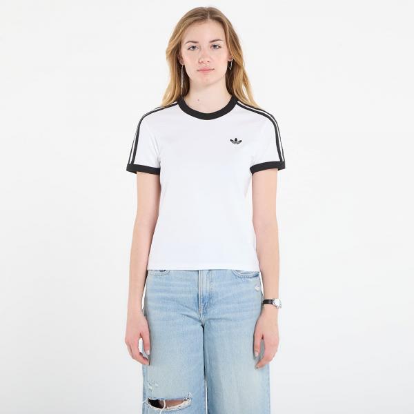 Tričko adidas 3 Stripes Slim T-Shirt White/ Black S