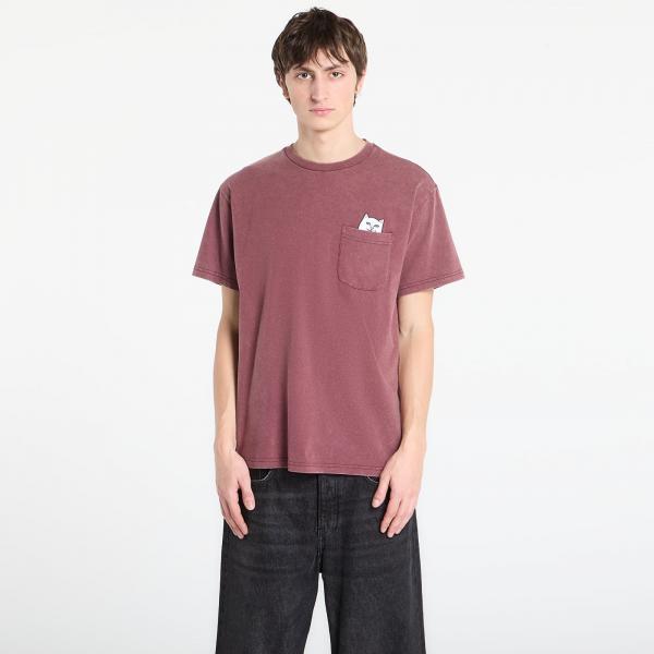 Tričko RIPNDIP Lord Nermal Pocket Tee Burgundy Vintage Wash S