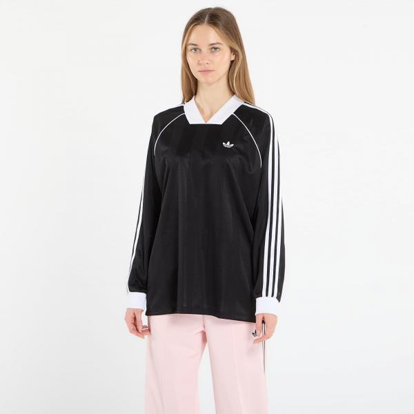 Tričko adidas 3-Stripes Jacquard Long Sleeve Long-Sleeve Top Black S