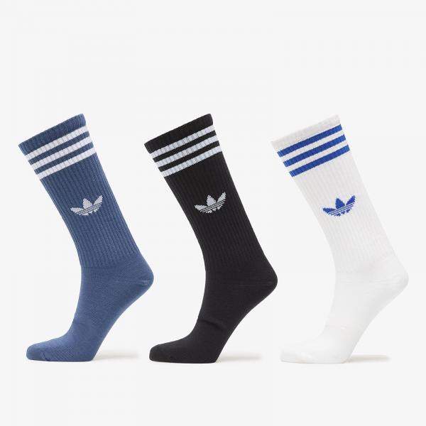 Ponožky adidas 3-Stripes High Crew Socks 3 Pairs White/ Night Marine/ Black S