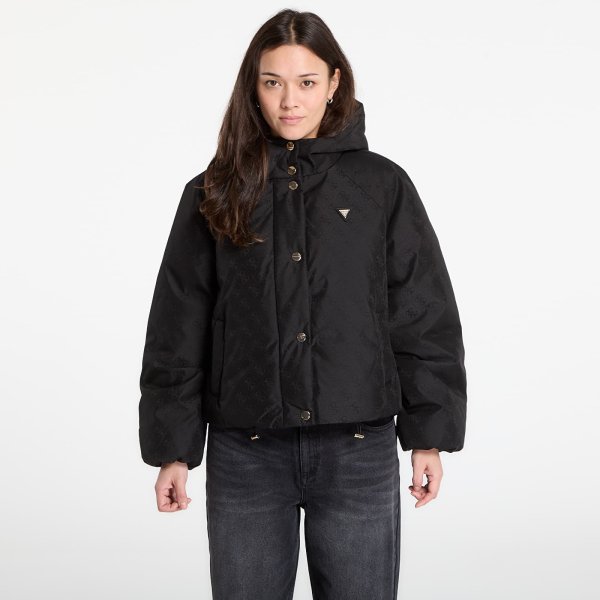 Bunda GUESS 4G Boxy Puffer Jacket Jacquard Jblk Mon M