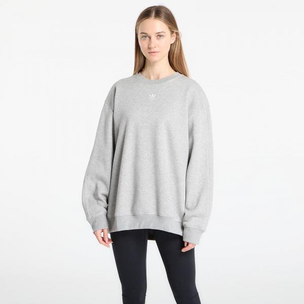 Mikina adidas Essentials Fleece Long Oversized Crew Sweatshirt Medium Grey Heather M