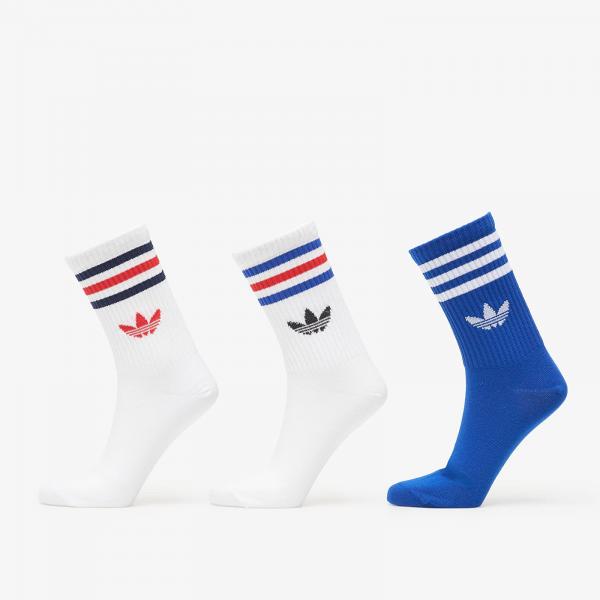 Ponožky adidas 3-Stripes Crew Socks 3 Pairs White/ White/ Collegiate Royal S