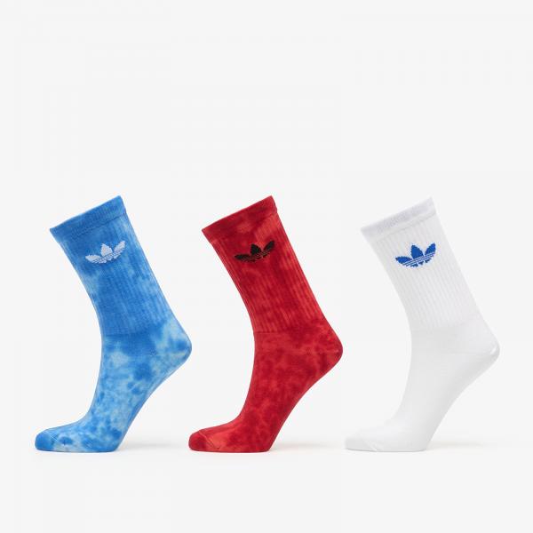 Ponožky adidas Tie Dye Crew Socks 3 Pairs Crystal Sky/ Lucid Red/ White- Clear Blue M