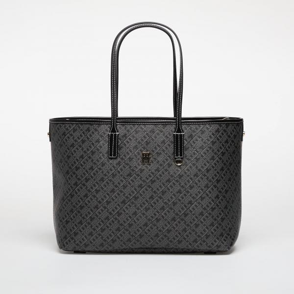 Taška Tommy Hilfiger Th Monoplay Leather Tote Black Universal