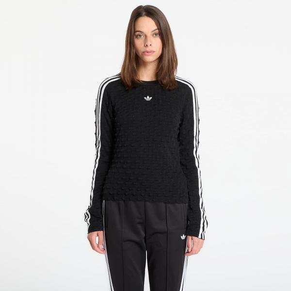 Tričko adidas Slim Solid Spike Knit Sweatshirt Black L