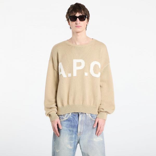 Svetr A.P.C. Logo Jumper UNISEX Beige L