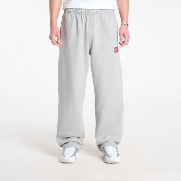 Tepláky Nike Solo Swoosh Men's Fleece Open-Hem Pants Dk Grey Heather/ White XL