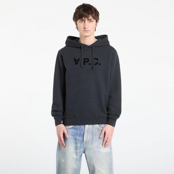 Mikina A.P.C. Standard Hoodie With Large Vpc UNISEX Faded Indigo/ Ecru XXL