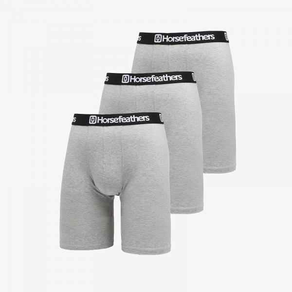 Boxerky Horsefeathers Dynasty Long 3-Pack Boxer Shorts Heather Gray M