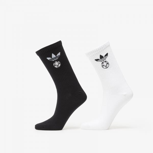 Ponožky adidas Football Embroidered Crew Socks 2 Pairs White/ Black M