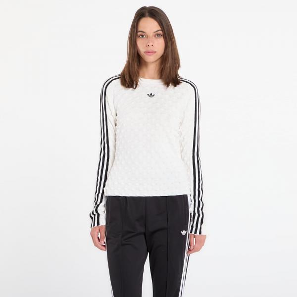 Tričko adidas Slim Solid Spike Knit Sweatshirt White L