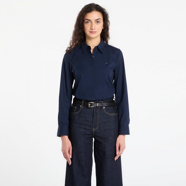 Košile Tommy Hilfiger Cotton Stretch Regular Ls Shirt Dark Blue S