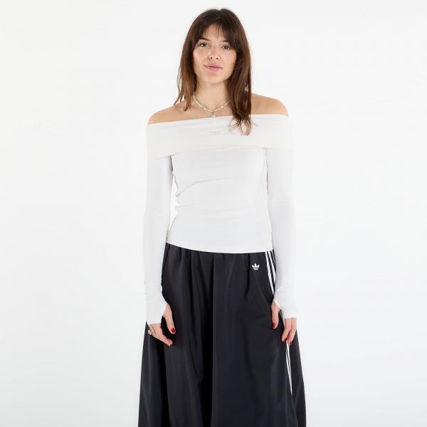 Tričko adidas Off-Shoulder Long Sleeve Long-Sleeve Top Cloud White L