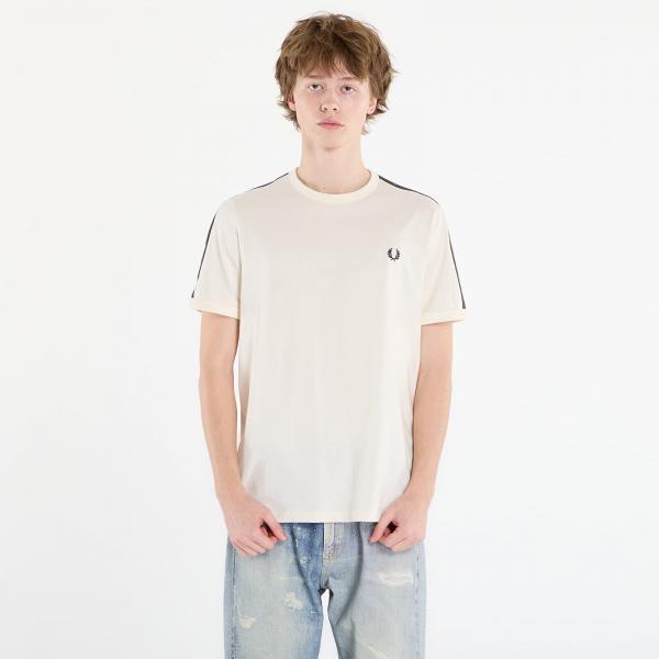 Tričko FRED PERRY Contrast Tape Ringer T-Shirt Ecru/ Burntobacco XXL